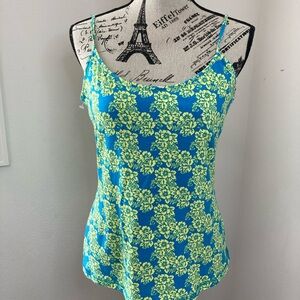Route 66 Fitted Blue and Green Camisole Top. Sz L, NWT